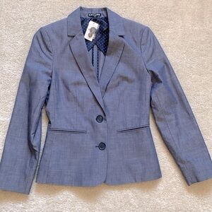 Express chambray suit jacket blazer 0